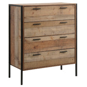3 Piece Bedroom Furniture Set Wardrobe, Chest of Drawers, Bedside Cabinet Rustic Oak