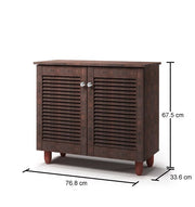 Dark Oak 2-Door Shoe Cabinet – Stores Up to 10 Pairs