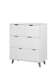 PulBird White 4 Drawer Chest – Modern Bedroom Storage Unit