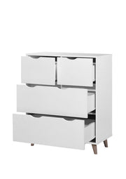 PulBird White 4 Drawer Chest – Modern Bedroom Storage Unit