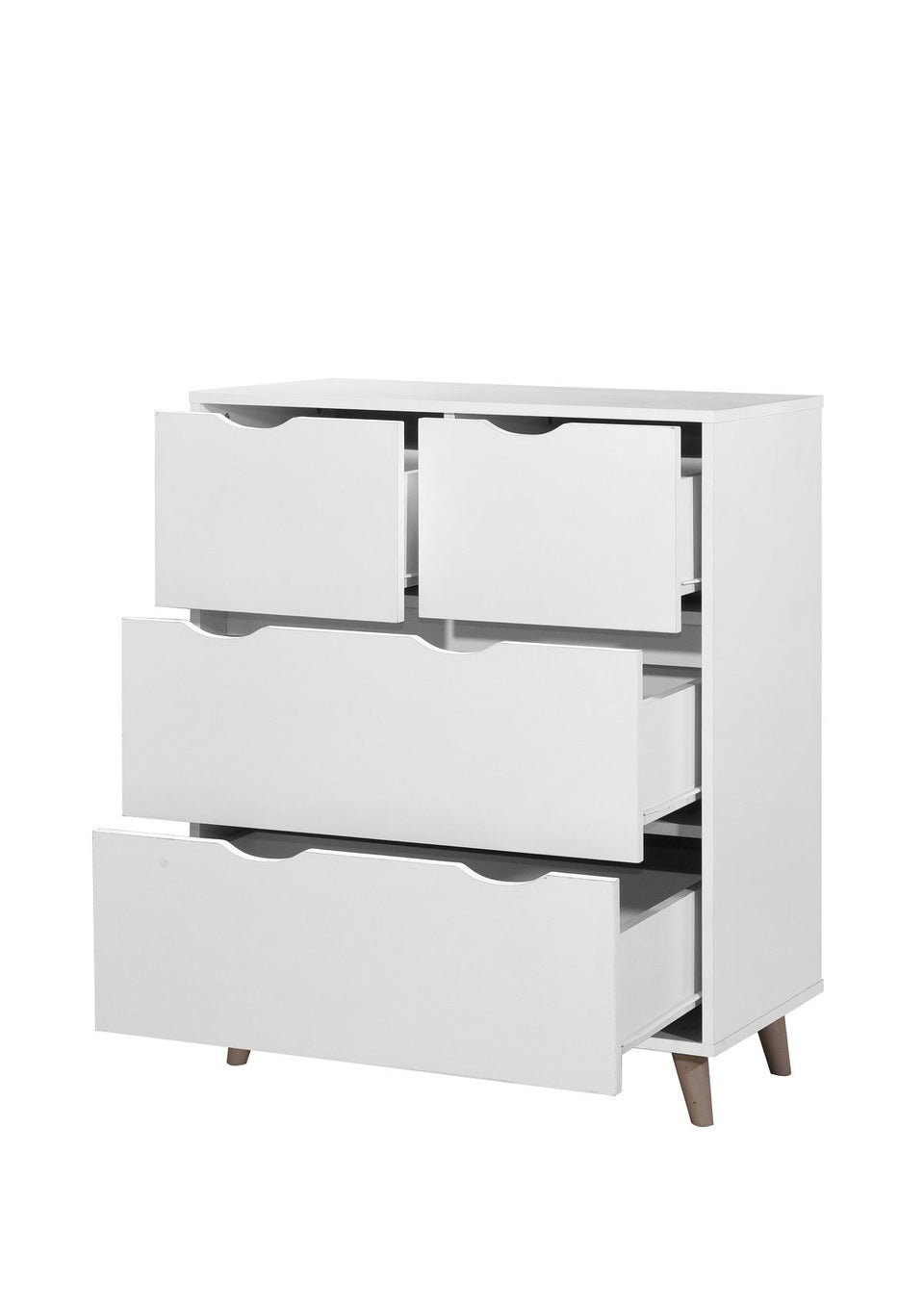 4 Drawer Chest of Drawers – White Bedroom Furniture Storage Unit