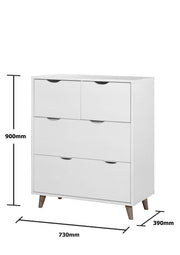 PulBird White 4 Drawer Chest – Modern Bedroom Storage Unit