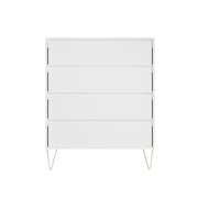 Fifomi 4 Drawer Chest – Modern White Chest of Drawers with Gold Legs Bedroom Storage Solution