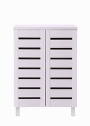 White 2-Door Shoe Cabinet with 3 Fixed Shelves – Stores up to 10 Pairs