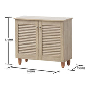 Lavish Kitchen Isle 2-door Sonoma Oak shoe cabinet with storage for up to 10 pairs, featuring a modern wooden finish and sleek design.