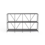 Grey Leyo Cube Tier Shelving Unit by Lavish Kitchen Isle with 4x2 open cube shelves for storage and organization.