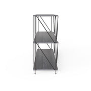 Grey Leyo Cube Tier Shelving Storage Bookcase with multiple open compartments for organizing books and accessories.