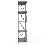 5 Tier Shelving Storage Shelves  Bookcase Unit- Grey