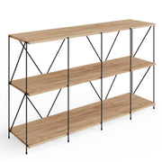 Leyo Cube Tier Shelving Storage Bookcase by Lavish Kitchen Isle with oak finish, featuring 4x2 open cubby compartments for organization