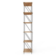 6  Tier Shelving Storage Shelves  Bookcase Unit- Oak Finish