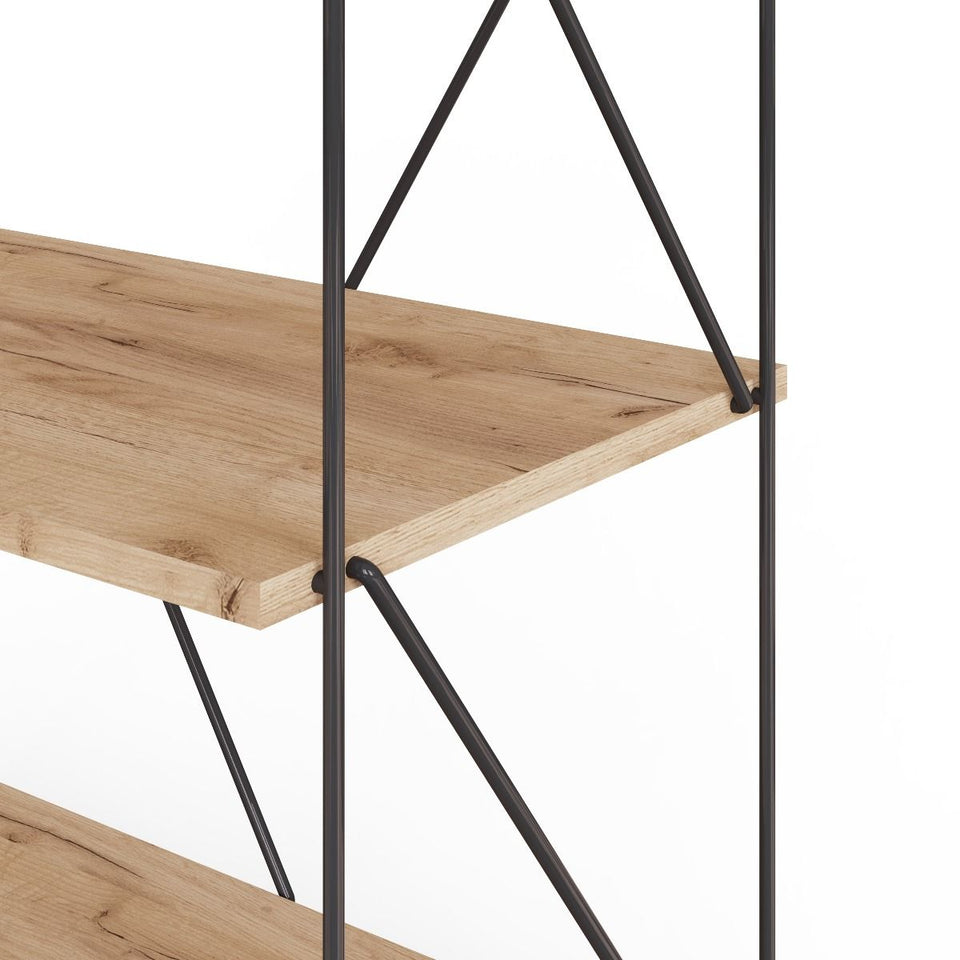 6  Tier Shelving Storage Shelves  Bookcase Unit- Oak Finish