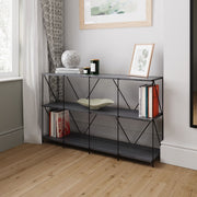 Grey Leyo Cube Tier Shelving unit with 4x2 open storage compartments, ideal for organizing books and kitchen items.