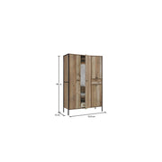 4 Door Wardrobe with Drawer Rustic Storage, Hanging Cupboard with Shelving, Bedroom Furniture