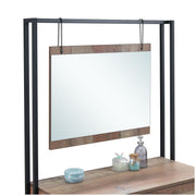 Rustic Industrial Dressing Table with Mirror Makeup Desk Vanity Table