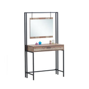 Rustic Industrial Dressing Table with Mirror Makeup Desk Vanity Table