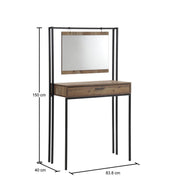 Rustic Industrial Dressing Table with Mirror Makeup Desk Vanity Table