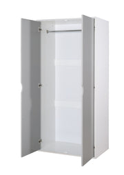 2 Door Wardrobe Storage Hanging Door Cupboard With Hanging Rail