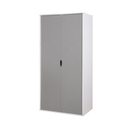 Grey and white 3-piece bedroom furniture set with wardrobe, bedside cabinet, and chest of drawers by Lavish Kitchen Isle.
