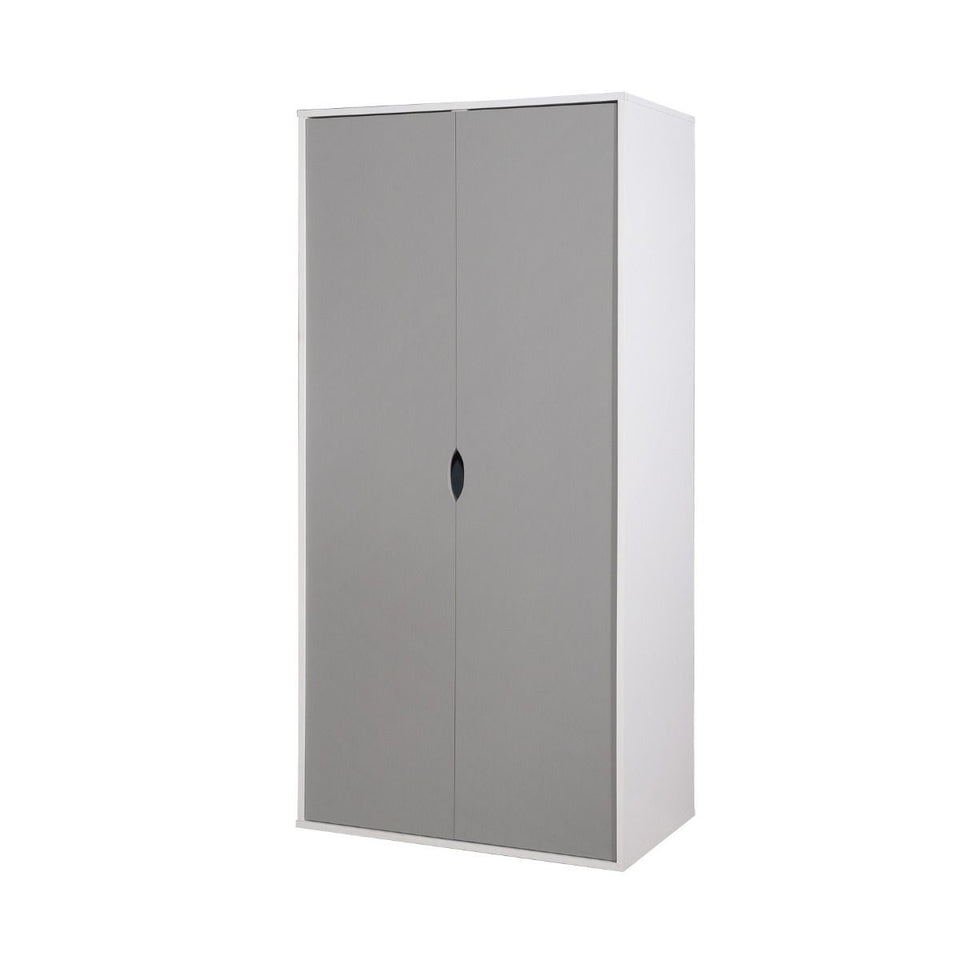 3 Piece Bedroom Furniture Set Wardrobe Bedside Cabinet Chest of Drawers 3- Grey and White