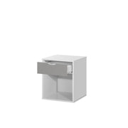 Grey and white 3-piece bedroom furniture set includes wardrobe, bedside cabinet, and chest of drawers by Lavish Kitchen Isle.