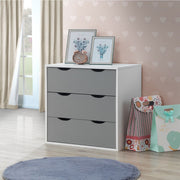 Grey and white 3-piece bedroom furniture set with wardrobe, bedside cabinet, and chest of drawers by Lavish Kitchen Isle.