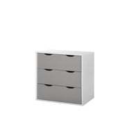 Grey and white 3-piece bedroom furniture set with wardrobe, bedside cabinet, and chest of drawers by Lavish Kitchen Isle.