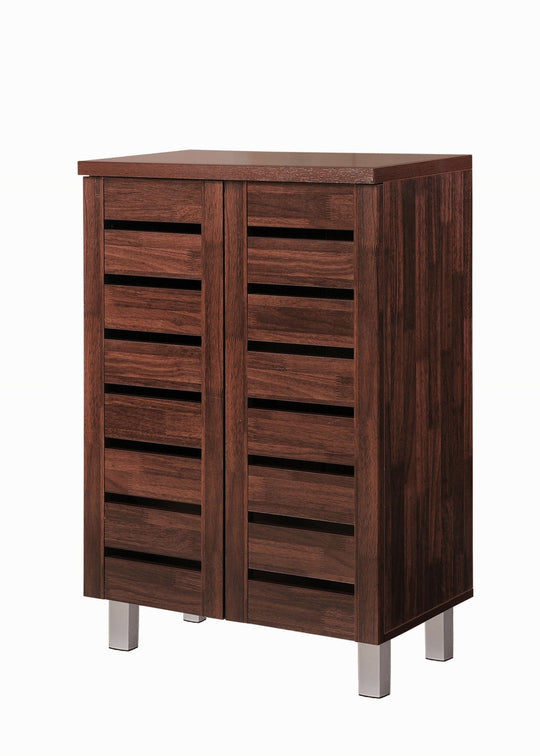 Dirty Oak 2-Door Shoe Cabinet – Stores Up to 10 Pairs with Fixed Shelves