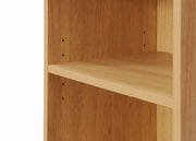 Narrow Oak Bookcase with 3 Adjustable Shelves – Compact Storage Unit - Lavish Kitchen Isle