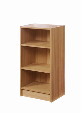 Narrow Oak Bookcase with 3 Adjustable Shelves – Compact Storage Unit - Lavish Kitchen Isle