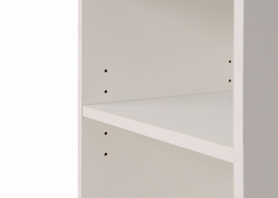 Modern 3-Tier Narrow Bookcase Unit White Shelving Storage for Living Room and Home Office