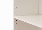 Low Wide White Bookcase with 3 Adjustable Shelves – Modern Storage Unit - Lavish Kitchen Isle