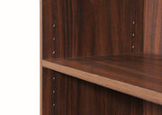 Tall Walnut Bookcase with 4 Adjustable Shelves – Modern Home Storage - Lavish Kitchen Isle