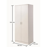 2 Door Wardrobe Storage Hanging Door Cupboard Hanging Rail and 1 interior Shelf - Lavish Kitchen Isle