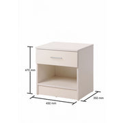 Modern Nightstand with 1 Drawer Bedside Table with Shelf Storage - Lavish Kitchen Isle