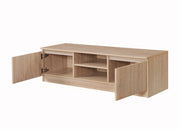 Lavish Kitchen Isle 120cm Sonoma Oak TV cabinet with 2 doors and open shelves for modern media storage.