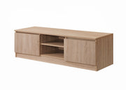 Sonoma Oak TV cabinet by Lavish Kitchen Isle featuring 2 doors and open shelves, modern media storage unit, 120cm length