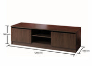 120cm Dark Oak TV Cabinet with 2 Doors and Open Shelf – Modern Media Storage Unit - Lavish Kitchen Isle