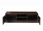 120cm Dark Oak TV Cabinet with 2 Doors and Open Shelf – Modern Media Storage Unit - Lavish Kitchen Isle