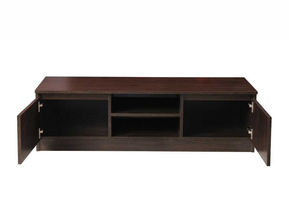 120cm Dark Oak TV Stand Cabinet Unit with 2 Doors and Open Shelf Modern Media Console