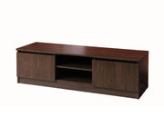 120cm Dark Oak TV Cabinet with 2 Doors and Open Shelf – Modern Media Storage Unit - Lavish Kitchen Isle