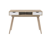 Sonoma Oak Home Office Desk with 2 Drawers – Scandinavian Style