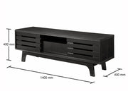 Dark Oak TV Cabinet with Sliding Doors, Drawer & Shelf – Mesa Tawny Range