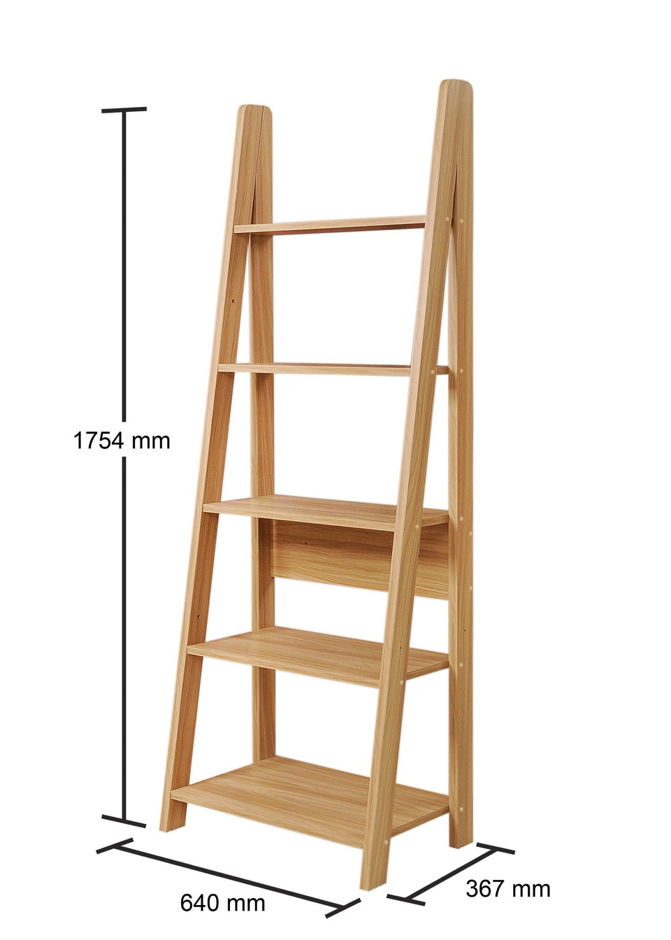 5 Tier Ladder Shelving Storage Shelves  Bookcase Unit