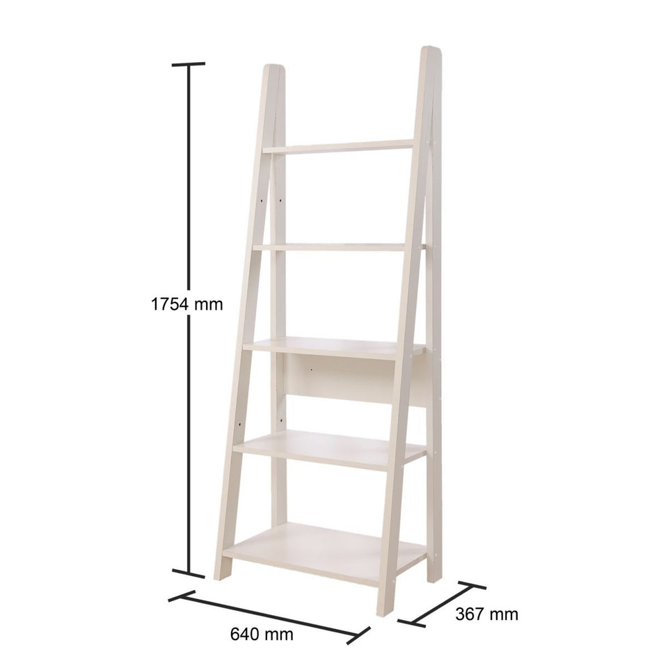 5 Tier Ladder Shelving Storage Shelves  Bookcase Unit