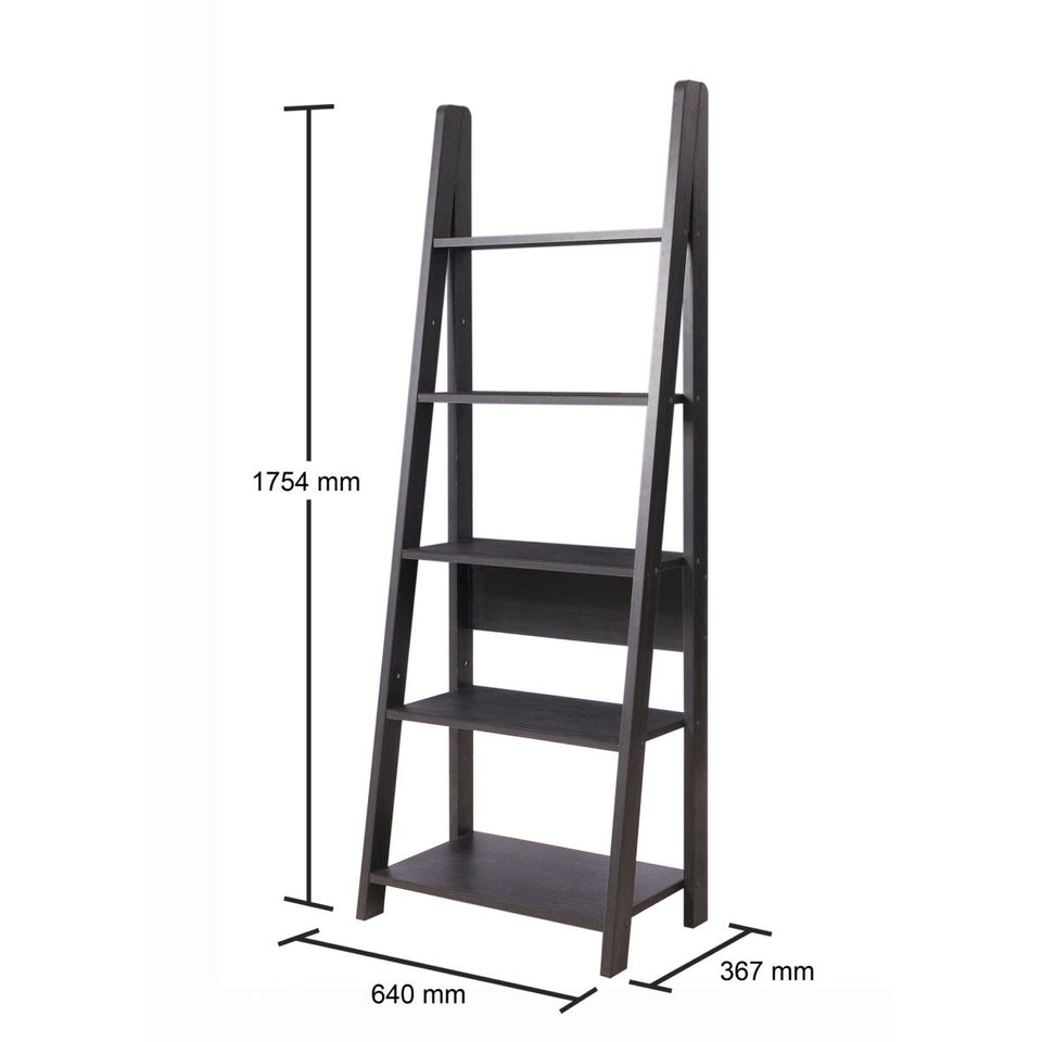 5 Tier Ladder Shelving Storage Shelves  Bookcase Unit