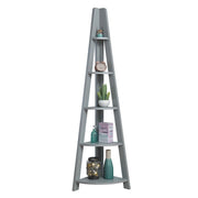 5 Tier Corner Ladder Shelving Storage Shelves  Bookcase Unit - Lavish Kitchen Isle