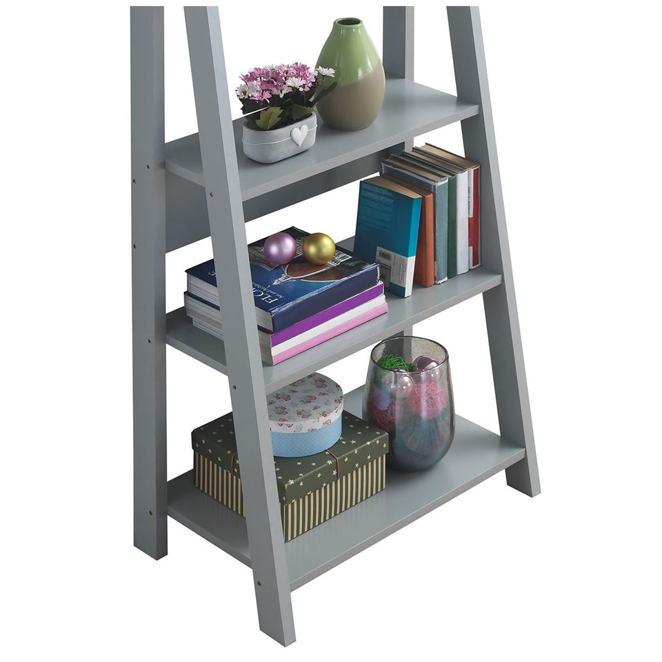 5 Tier Ladder Shelving Storage Shelves  Bookcase Unit