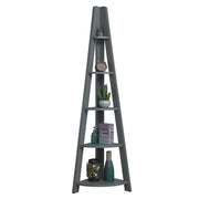 5 Tier Corner Ladder Shelving Storage Shelves  Bookcase Unit - Lavish Kitchen Isle