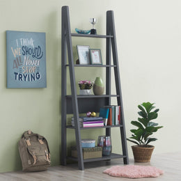5 Tier Ladder Shelving Storage Shelves  Bookcase Unit - Lavish Kitchen Isle