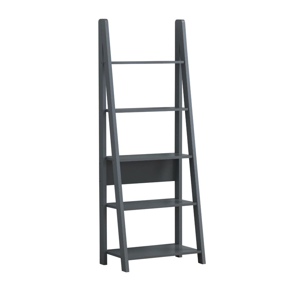 5 Tier Ladder Shelving Storage Shelves  Bookcase Unit